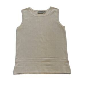 Croft & Barrow Cotton Blend Tan/Neutral Sleeveless Top/Tank Knit Sweater S